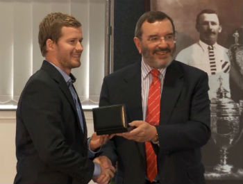 Scott Dureau receives the 2012 award from Martyn Sadler