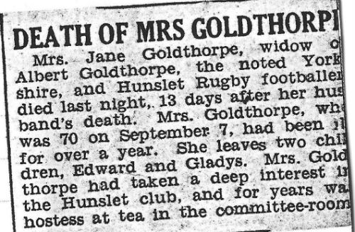 Jane Goldthorpe Tribute