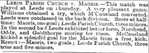 Leeds Parish Church Match Report