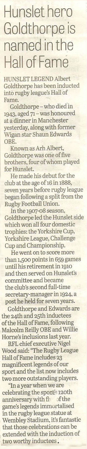 Yorkshire Evening Post 13th November 2015