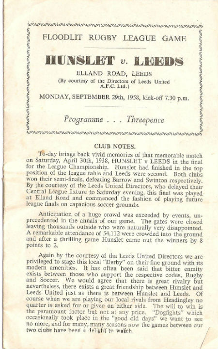 Hunslet v Leeds