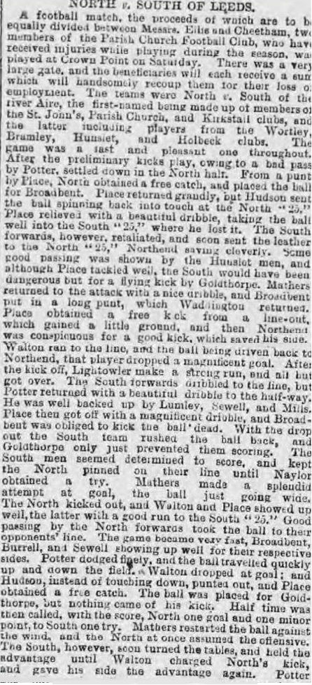 North Leeds v South Leeds Match Report