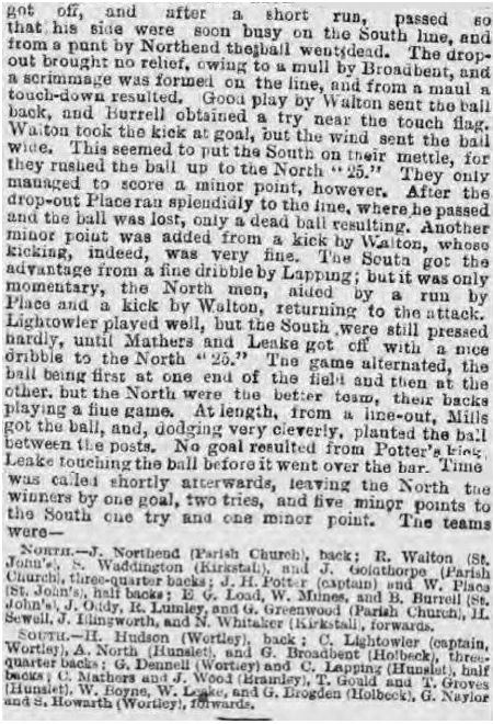 North Leeds v South Leeds Match Report