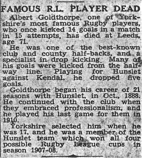 Albert Goldthorpe Obituary