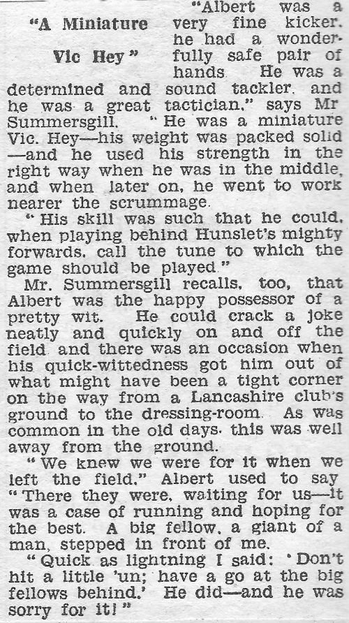Albert Goldthorpe Tribute